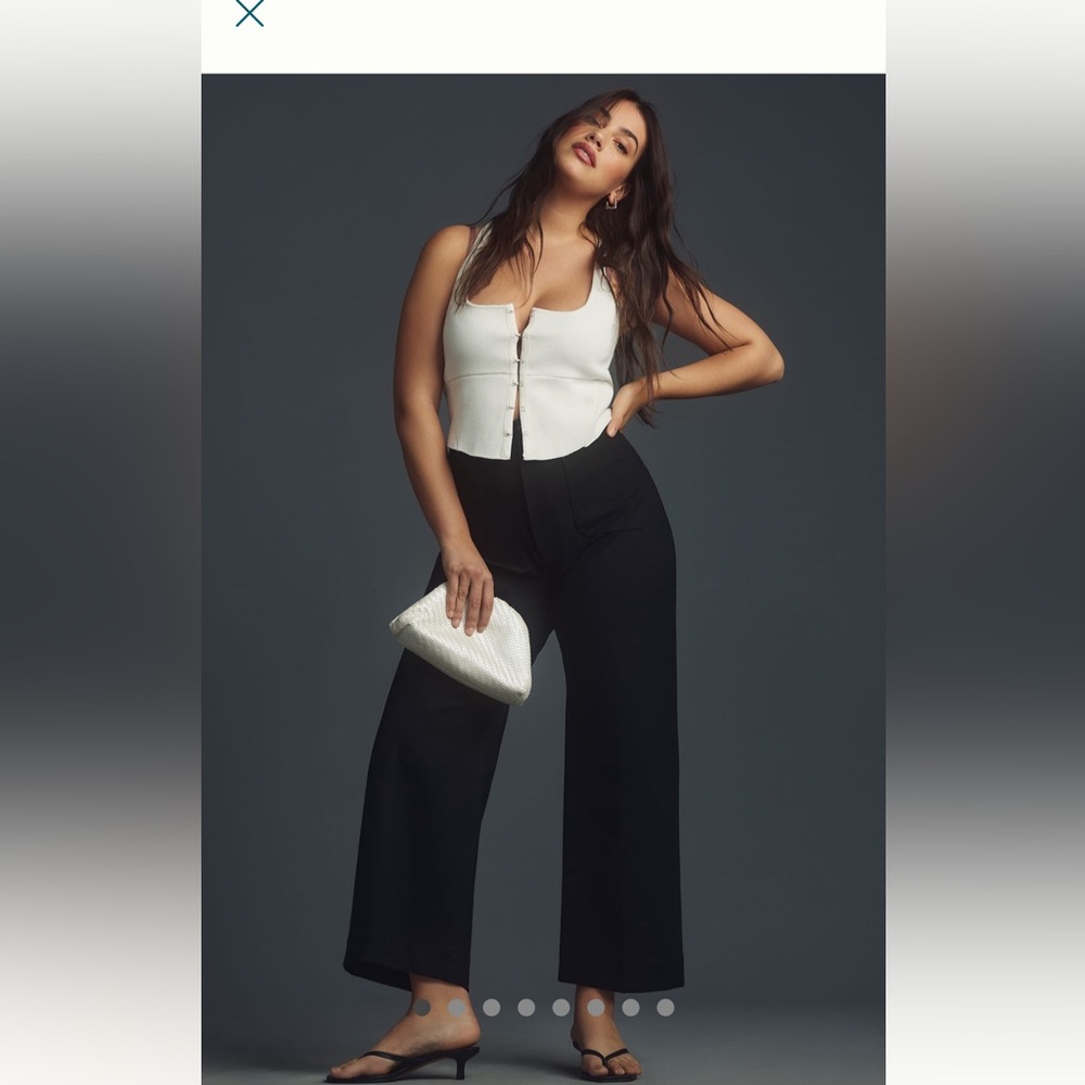 Anthropologie Maeve Collette Cropped Wideleg Pant